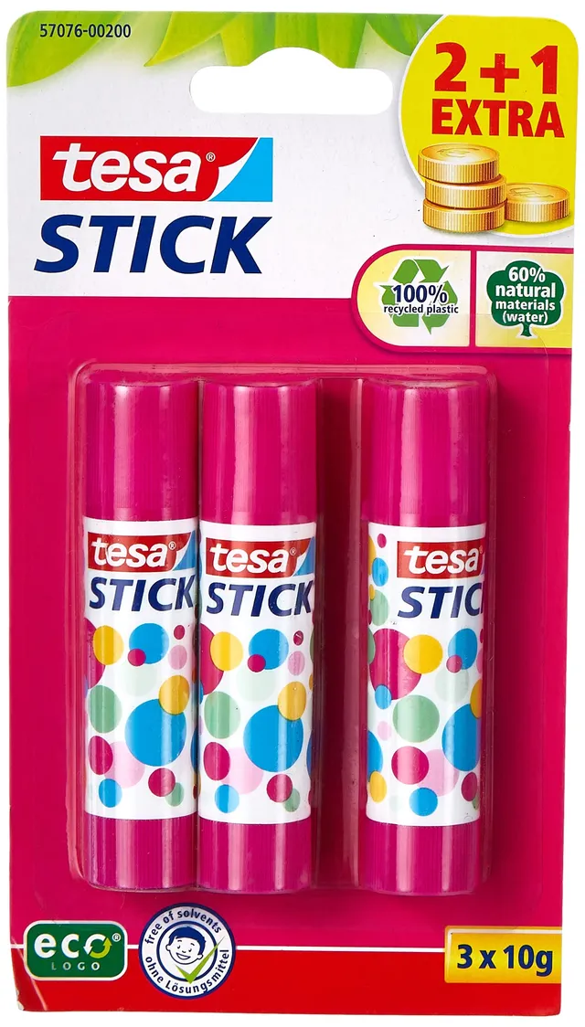 tesa-stick-klebestift-ecologo-f-r-papier-und-pappe-3-x-10-g-rosa image 1