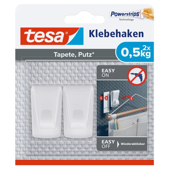 tesa-klebehaken-tapeten-putz-1-x-2-haken image 1