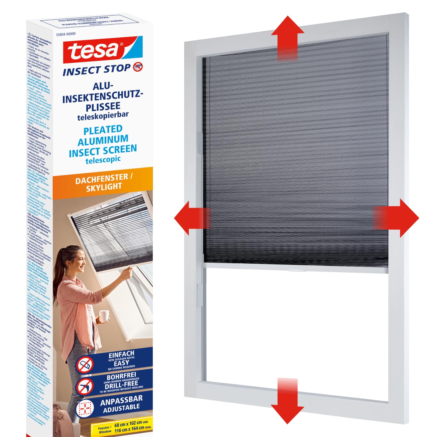 tesa-insect-stop-fliegengitter-dachfenster-premium-116-cm-x-164-cm-wei image 1