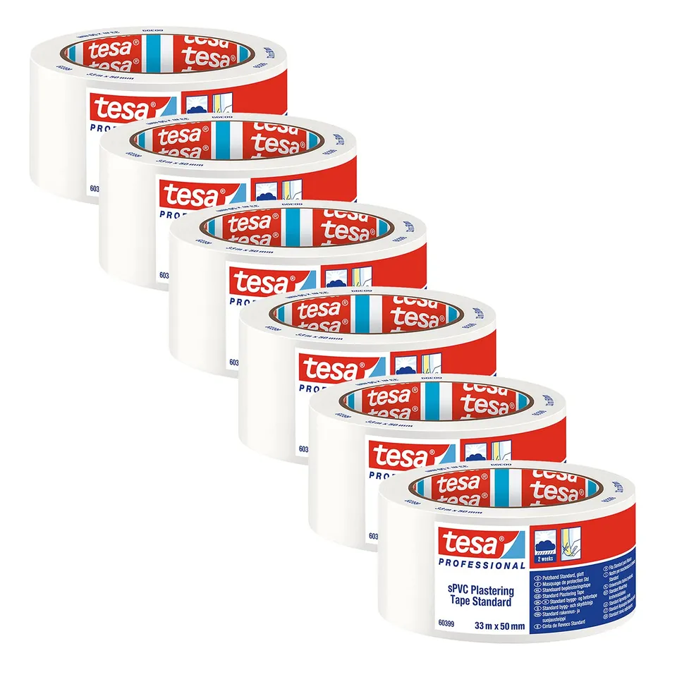 tesa-pvc-putzband-standard-60399-glatt-6er-pack-wei-6-x-33-m-x-50-mm image 1