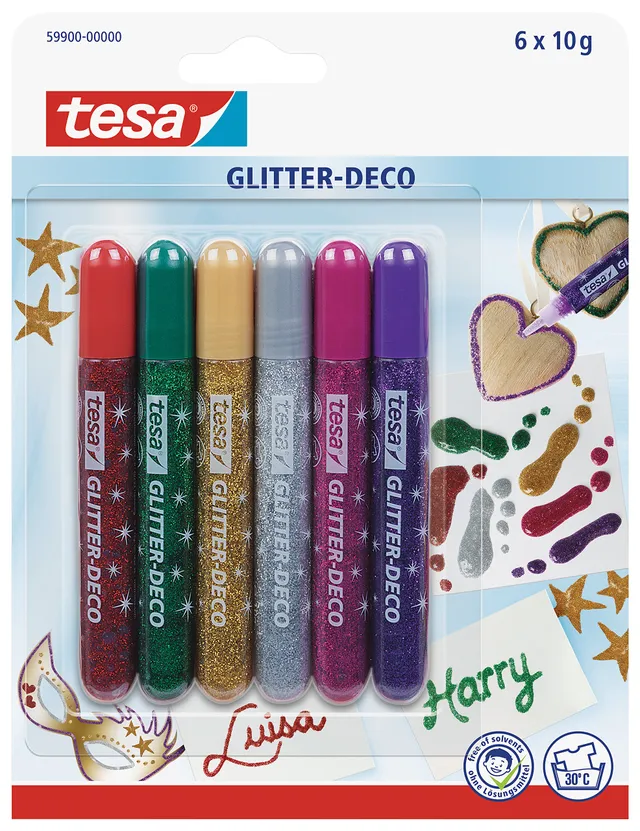 tesa-glitter-deco-glitzerkleber-glitzerstifte-7-6-x-10-g image 1