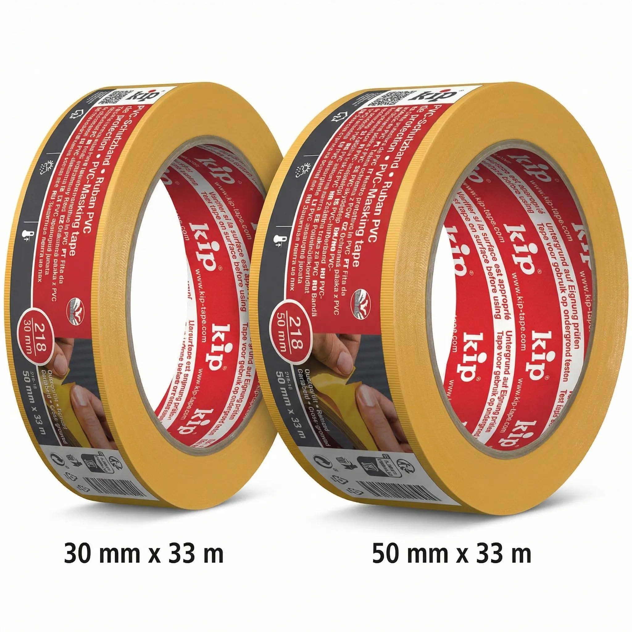 kip-pvc-schutzband-abklebeband-maler-gelb-30-mm-x-33-m image 2