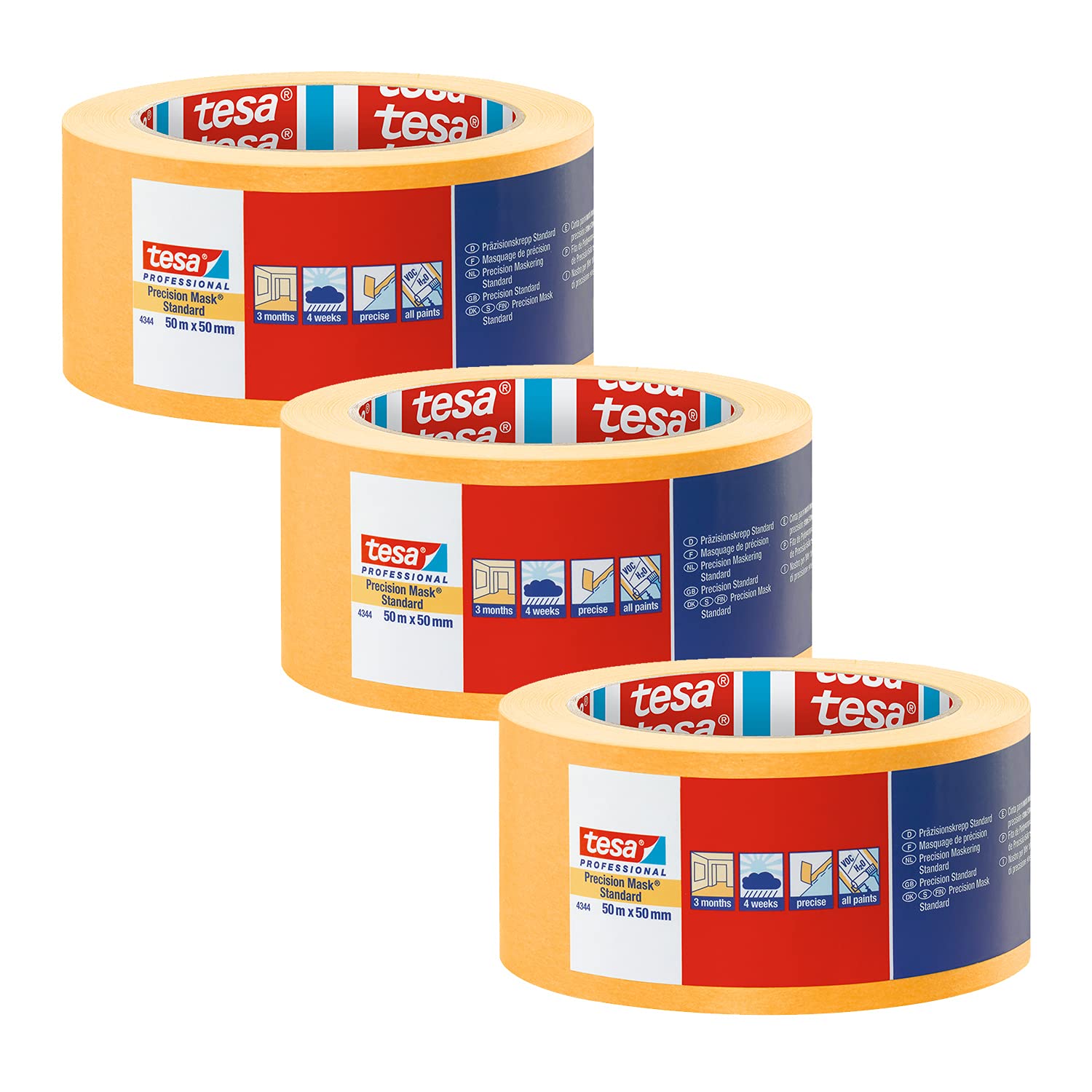 tesa-pr-zisionskrepp-plus-4334-malerband-3er-pack-50-m-x-50-mm-gelb image 1