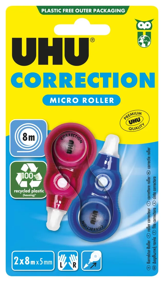uhu-correction-micro-roller-korrekturroller-2x-8-m-x-5-mm image 1