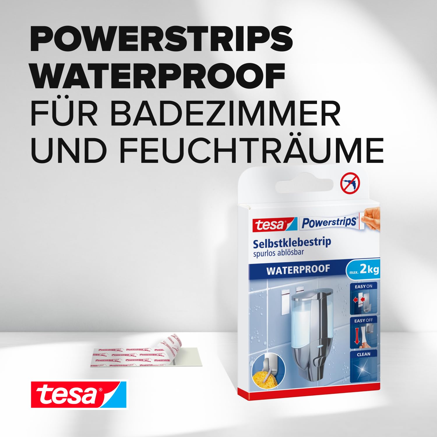 tesa-powerstrips-waterproof-strips-large-3-x-6-doppelseitige-streifen image 2