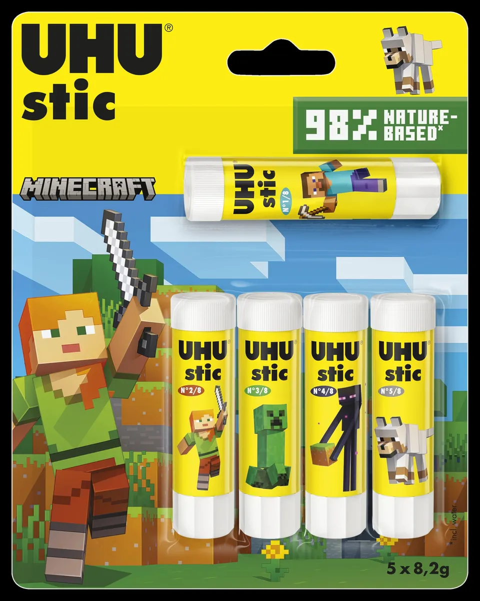 uhu-stic-glue-stick-bts-2025-minecraft-5-x-8-2-g image 1