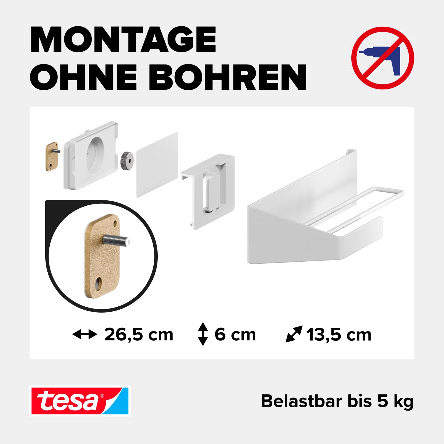 tesa-k-chenrollenhalter-wand-ohne-bohren-wei-metall-abs-5-kg image 6