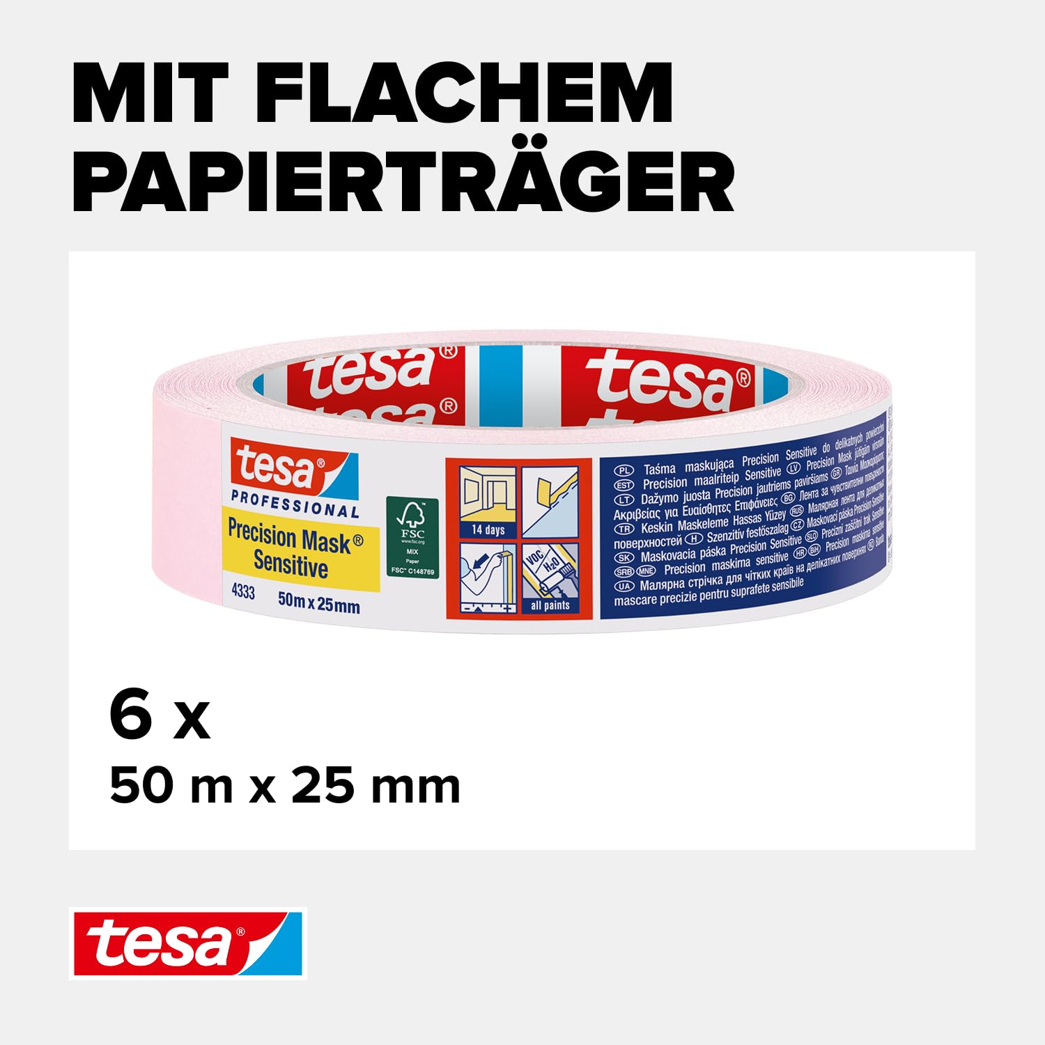 tesa-pr-zisionskrepp-sensitiv-4333-malerabdeckband-50-m-x-25-mm-rosa-6er-pack image 3