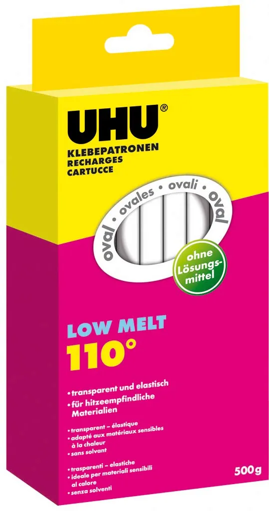 uhu-hei-klebepatronen-low-melt-transparent-ovale-sticks-12-kg-gro-pack image 1