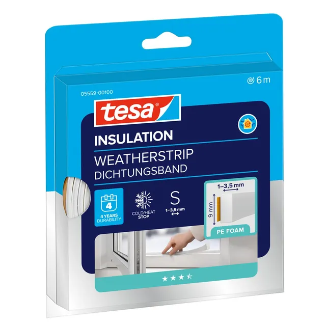 tesa-insulation-dichtungsband-s-selbstklebend-6-m-x-9-mm-x-4-mm-wei-6 image 1