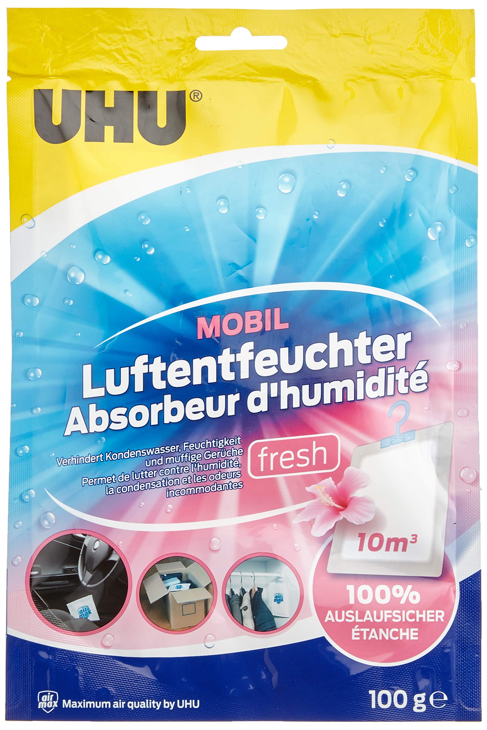 uhu-airmax-luftentfeuchter-mobil-fresh-beutel-100-g-ohne-beh-lter-f-r-auto-schra image 1