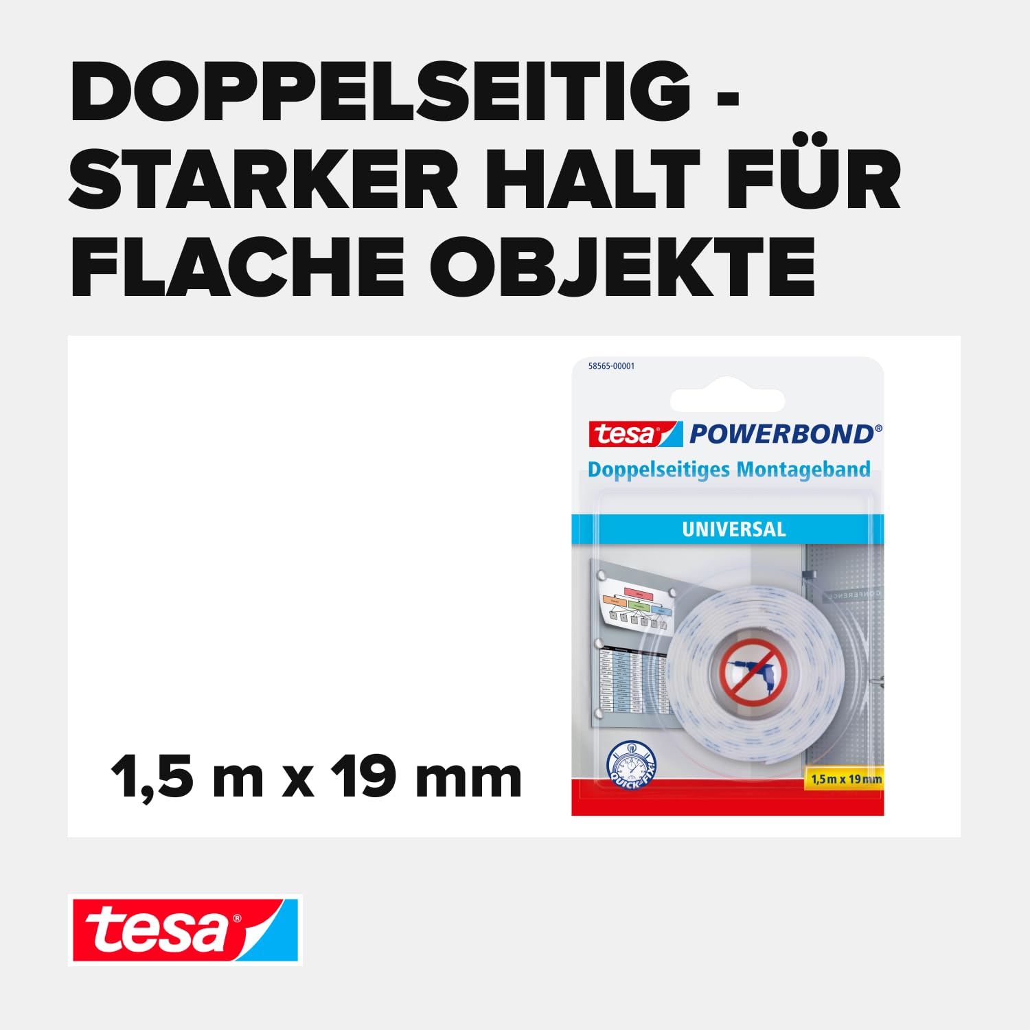 tesa-powerbond-universal-montageband-doppelseitig-1-5-m-x-19-mm image 3