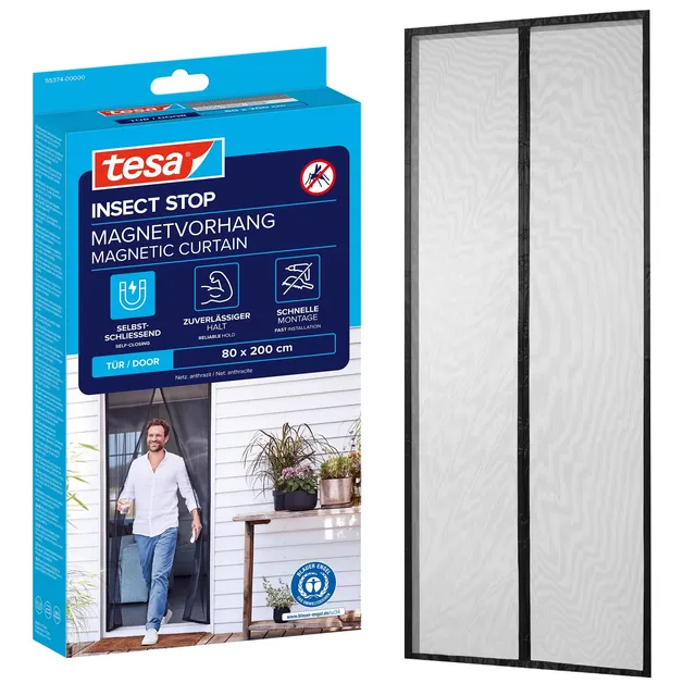 tesa-insect-stop-magnetvorhang-2-0-m-x-0-8-m-anthrazit-selbstschlie-end image 1