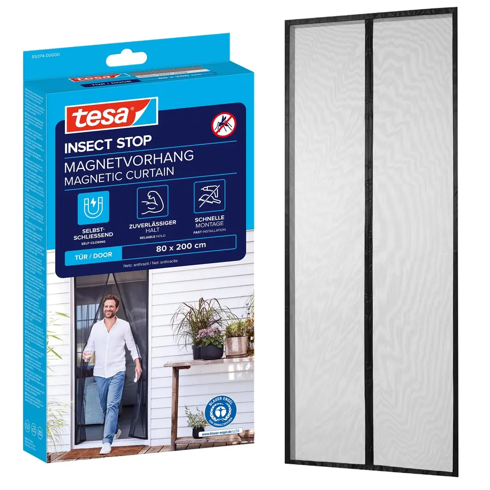 tesa-insect-stop-magnetvorhang-2-0-m-x-0-8-m-anthrazit-selbstschlie-end image 1