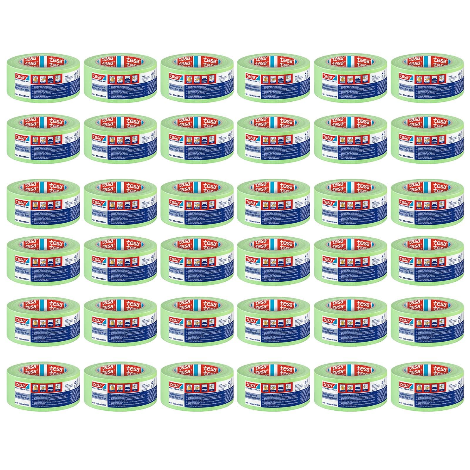tesa-allzweck-putzband-4621-gewebe-putz-und-malerband-50-m-x-50-mm-hellgr-n-36er image 1