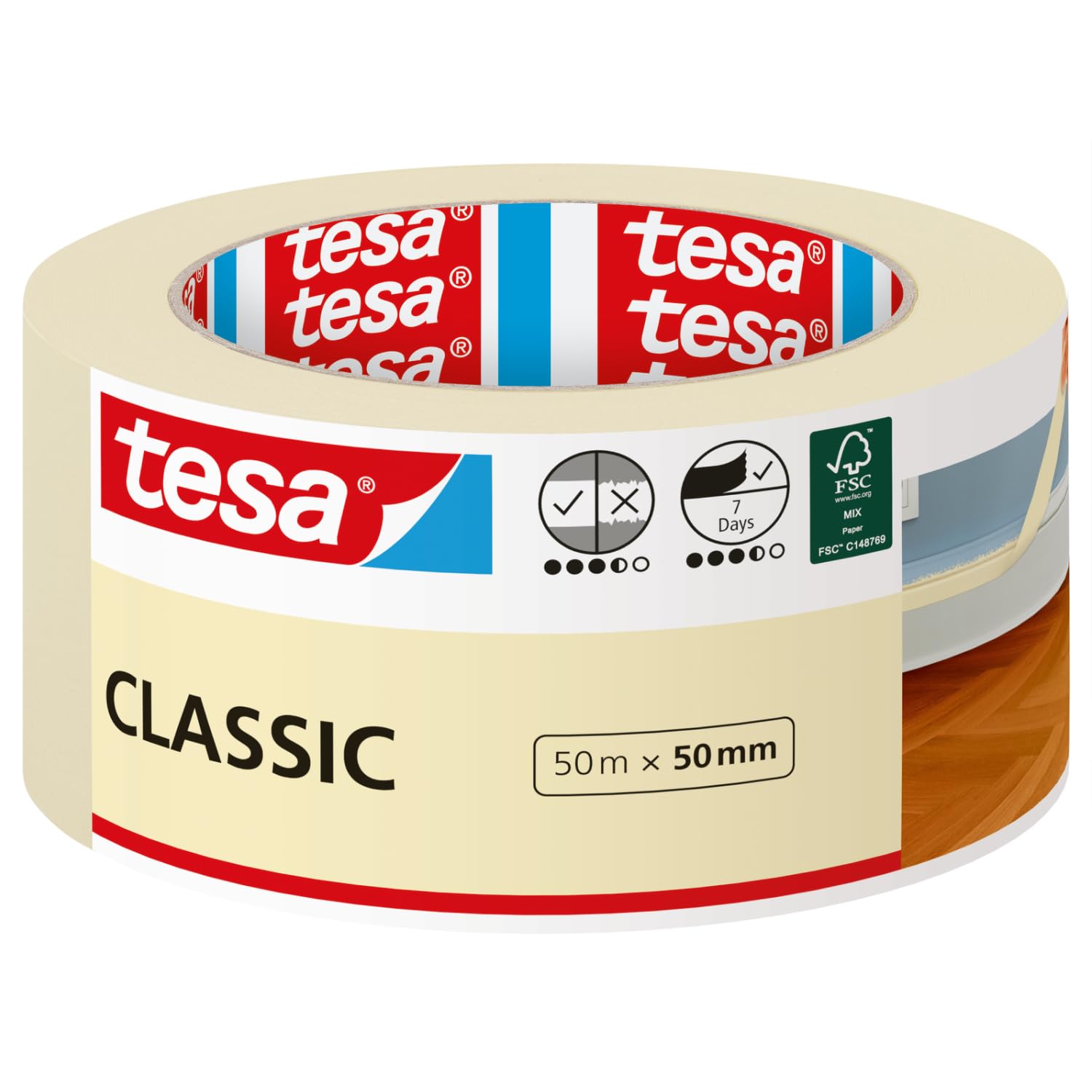 tesa-malerband-classic-hellbeige-50-m-x-50-mm image 1