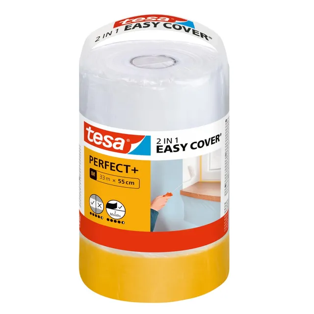 tesa-easy-cover-perfect-refill-m-abdeckfolie-mit-washi-malerband-33-m-x-55-cm image 1