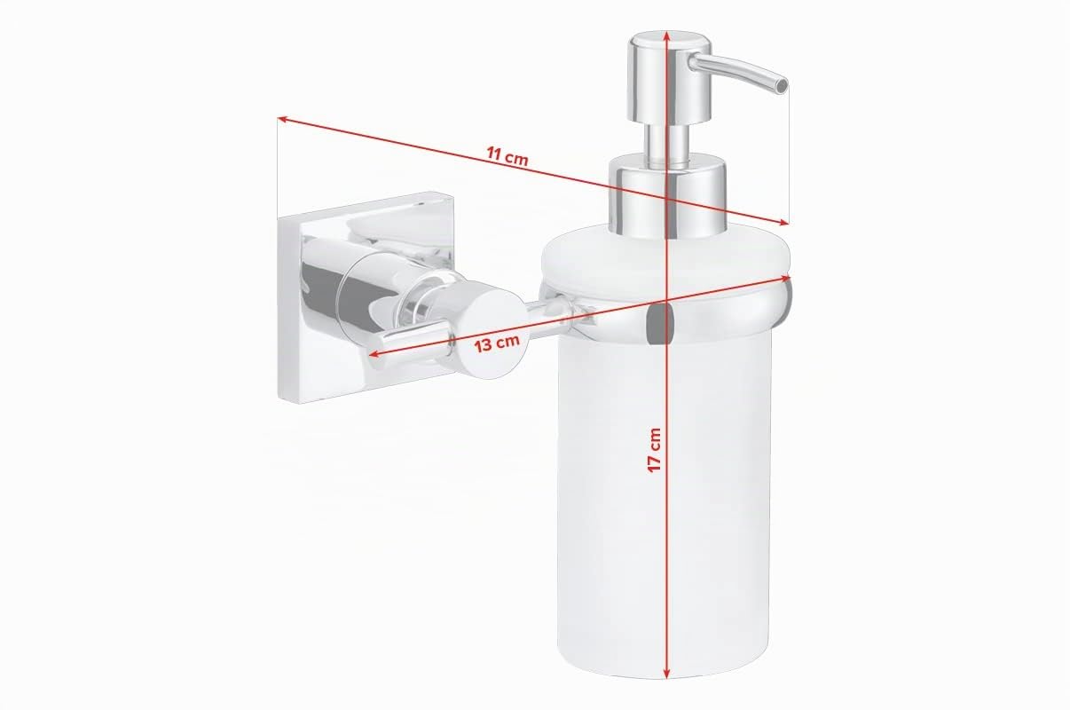 tesa-hukk-seifenspender-set-200-ml-verchromter-edelstahl-mit-satiniertem-glas image 4