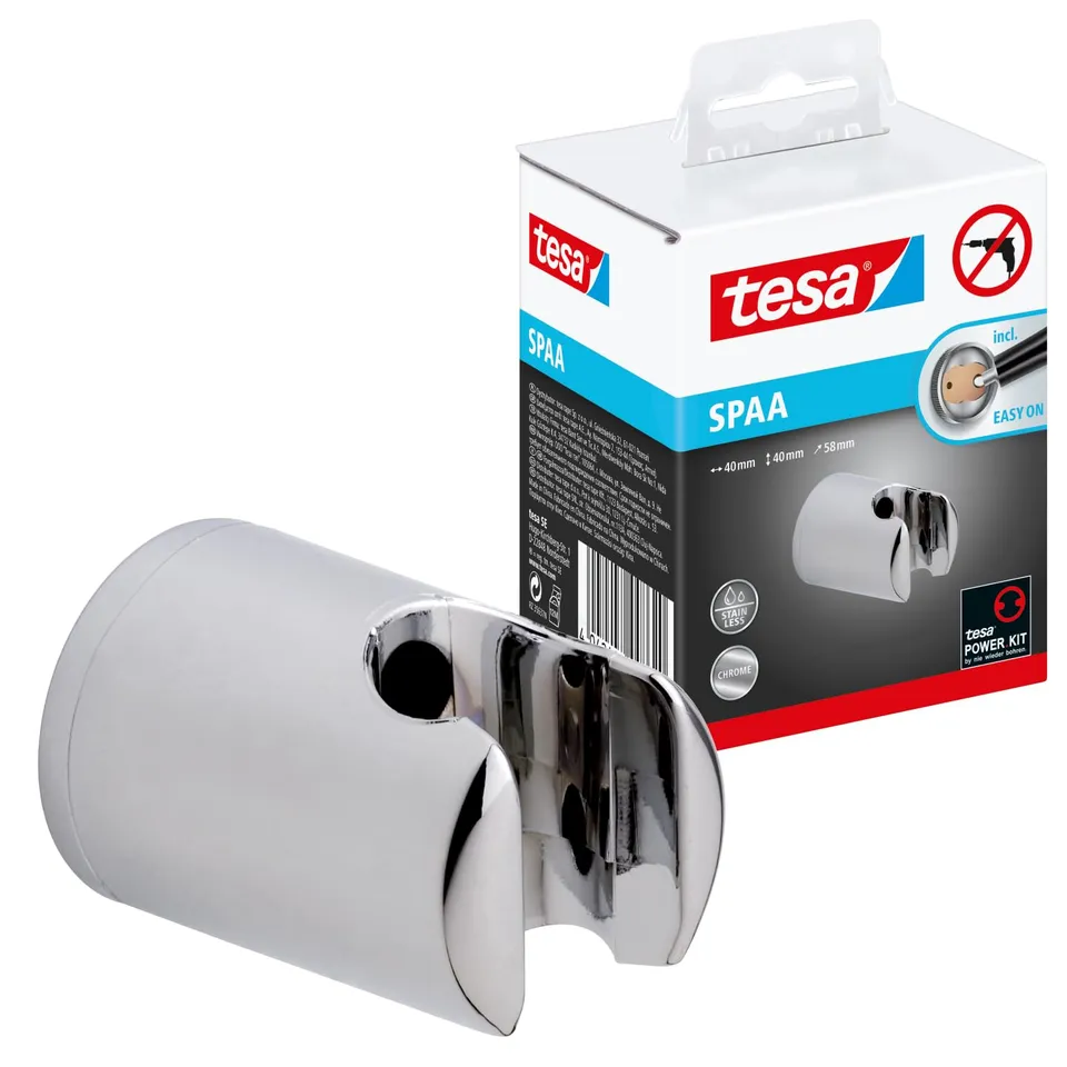 tesa-spaa-duschkopfhalterung-40-mm-x-40-mm-x-58-mm-chrom image 1