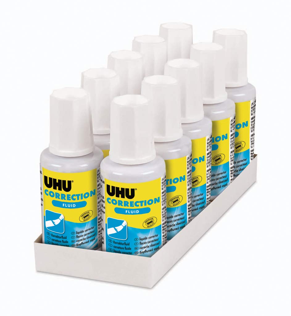 uhu-correction-fluid-korrekturfl-ssigkeit-mit-pinsel-10-x-20-ml image 1