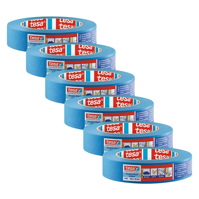 tesa-pr-zisionskrepp-4440-au-en-uv-plus-blau-6er-pack-50-m-x-25-mm image 1