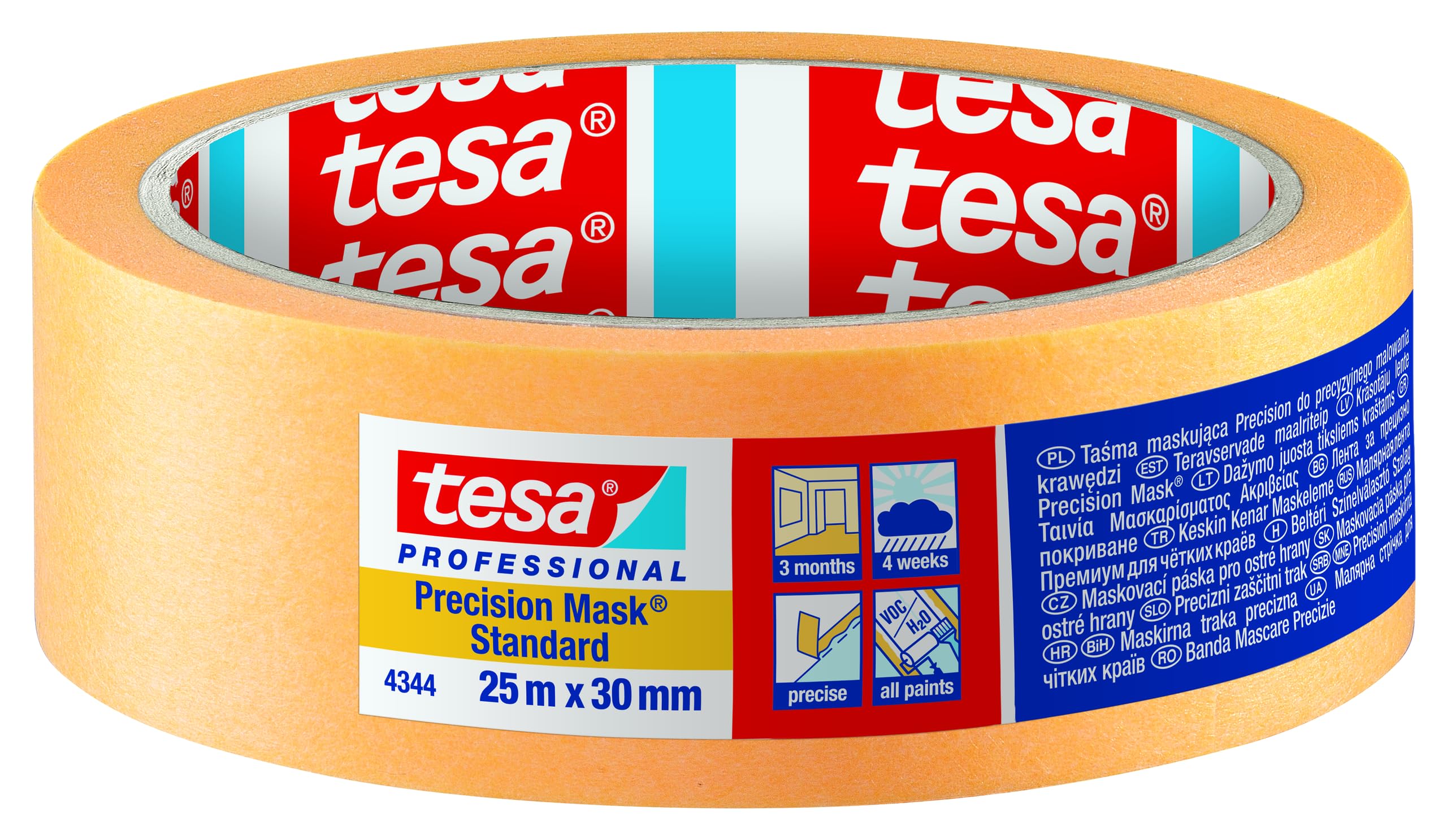 tesa-pr-zisionskrepp-4344-standard-orange-50-m-x-25-mm-6er-pack image 1