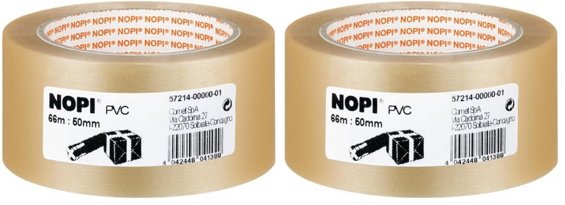 tesa-nopi-pvc-paketklebeband-66-m-x-50-mm-braun-1-rolle image 2