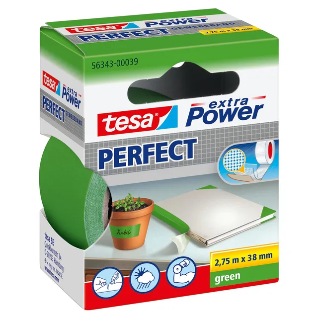 tesa-extra-power-perfect-gewebeband-gr-n-2-75-m-x-38-mm image 1